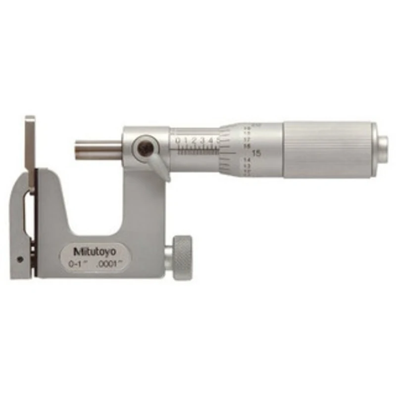 Mitutoyo Uni-Mike Micrometer, Interchangeable Anvil Type, 0-1 w/ Friction Thimble - 117-107